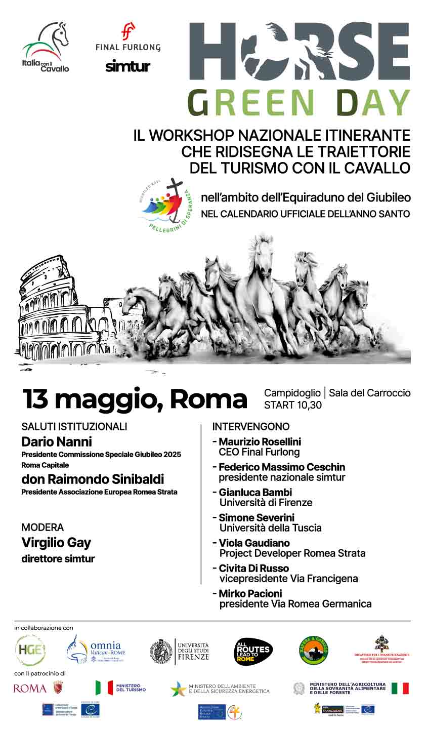 horse green day in campidoglio a roma